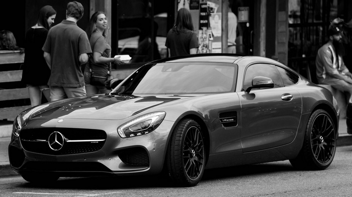 Monochrome Mercedes-Benz AMG GT car