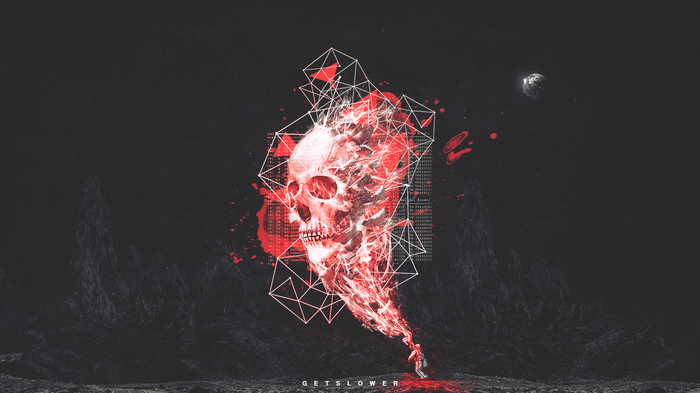 Noisia Skull with Geometric and Binary Elements