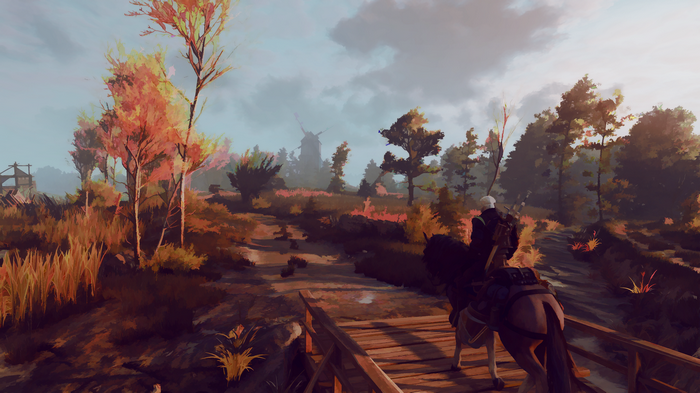 The Witcher 3: Wild Hunt screenshot of Geralt on horseback
