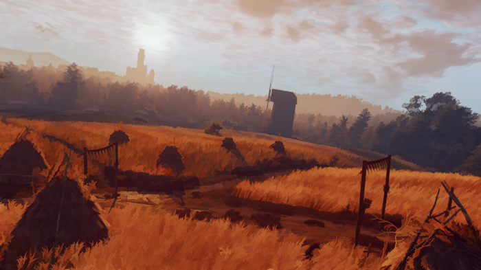 The Witcher 3: Wild Hunt - Haystacks in a field