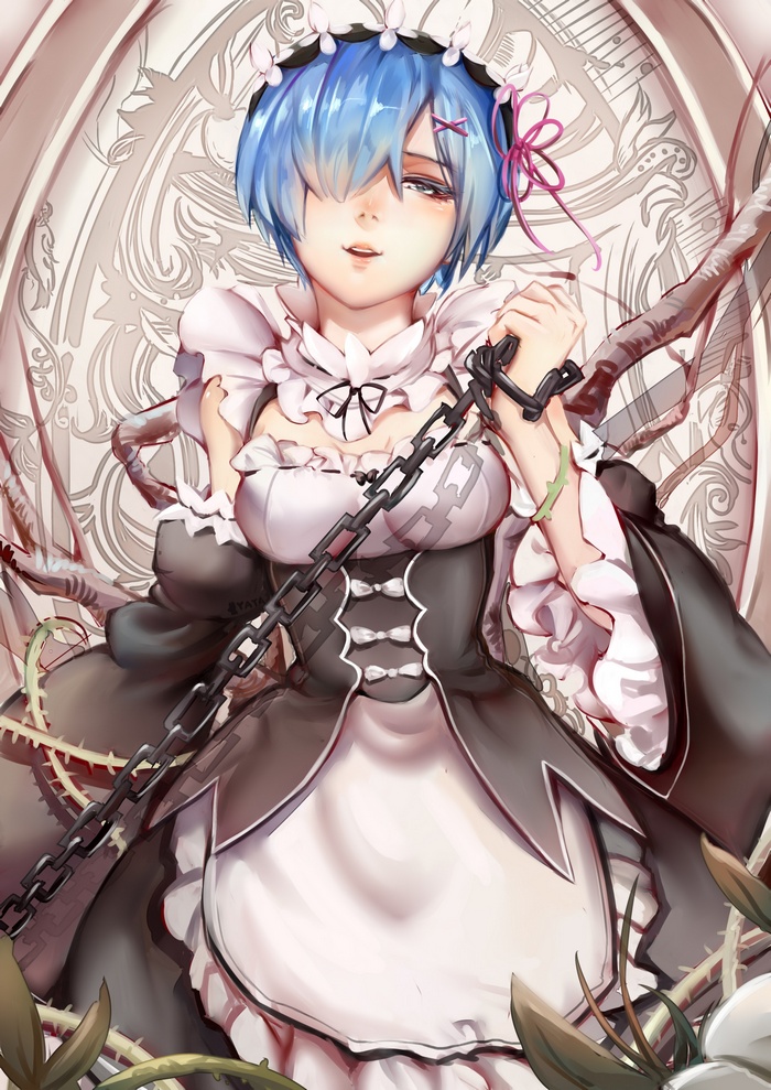 Rem from Re:Zero holding chains