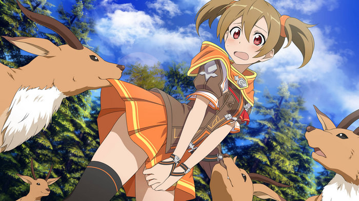 Ayano Keiko in Sword Art Online with deer