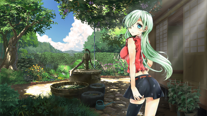 Elizabeth Liones from The Seven Deadly Sins in a garden
