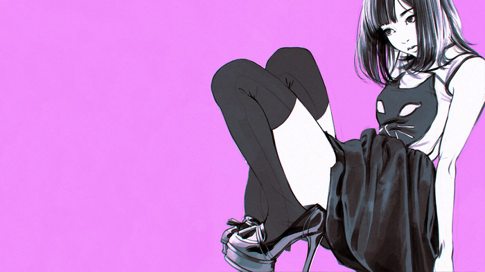 Artwork by Ilya Kuvshinov of a woman in a cat mask