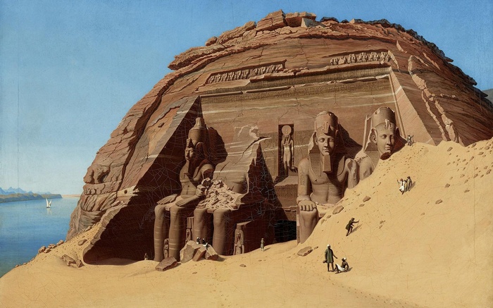 The Great Temple of Abu Simbel with colossal statues