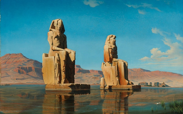 The Colossi of Memnon in Egypt by Hubert Sattler