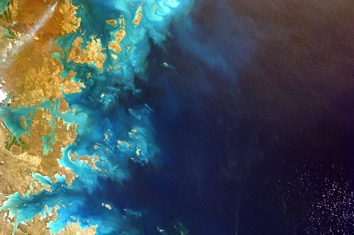 NASA satellite image of Earth's coastline and ocean
