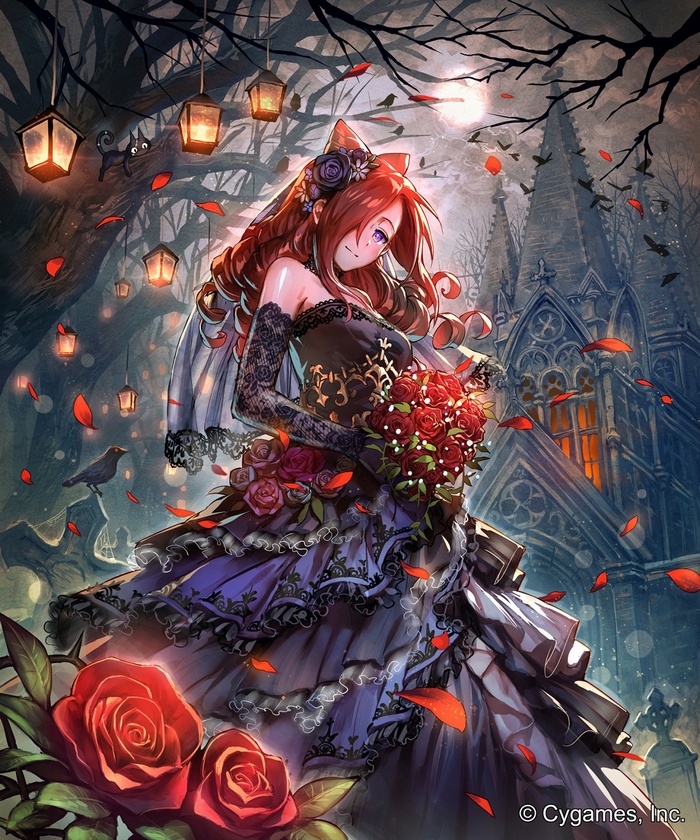 Ceres from Shingeki No Bahamut in a dark wedding dress