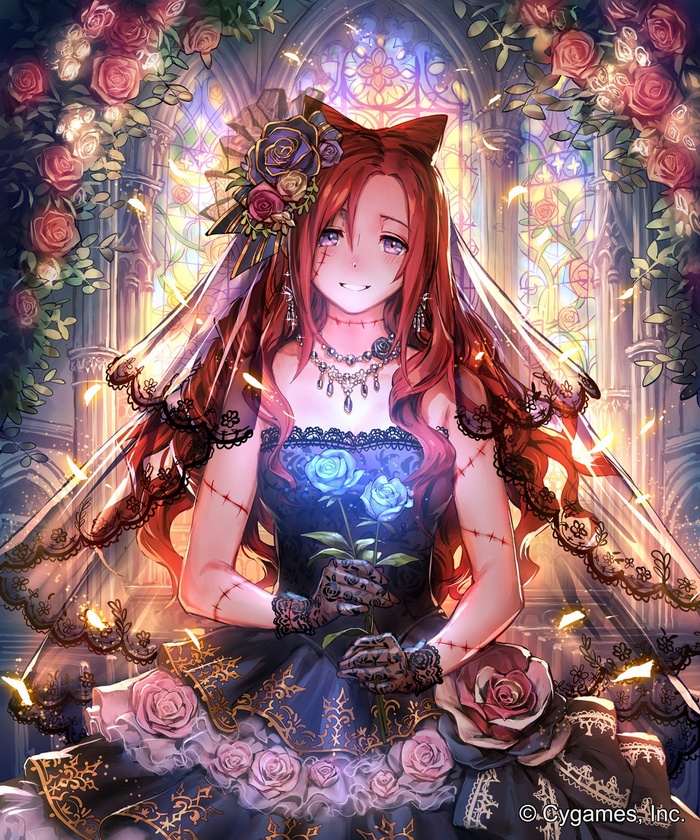 Ceres from Shingeki no Bahamut in a wedding dress