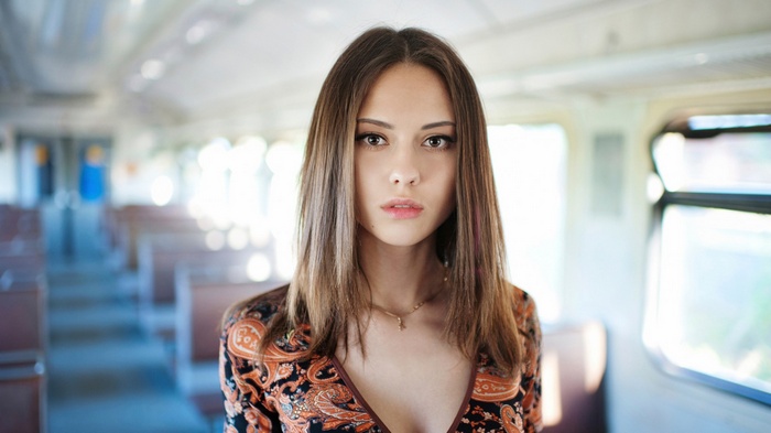 Catherine Timokhina in a train