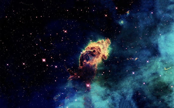 Pillars of Creation nebula in space