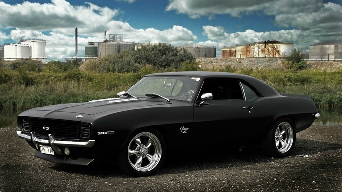 Black 1969 Chevrolet Camaro SS parked outdoors