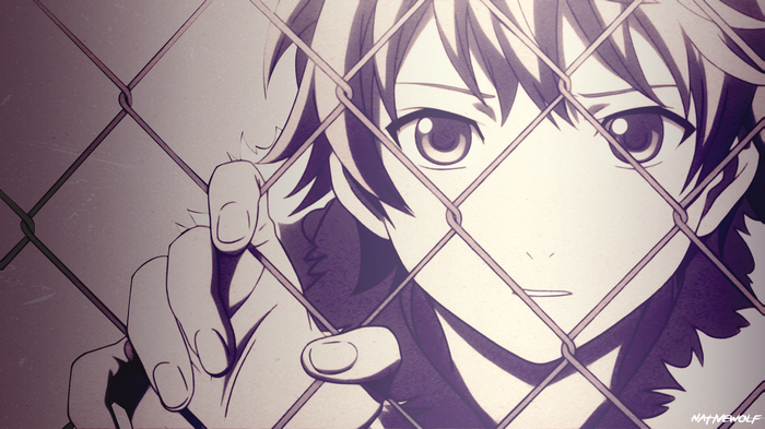 Yukine from Noragami behind a fence