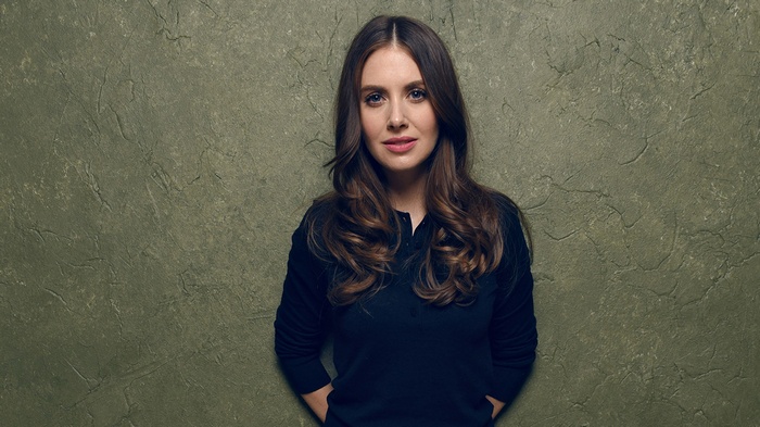 Alison Brie looking at viewer
