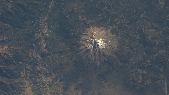 Mount Rainier from orbit
