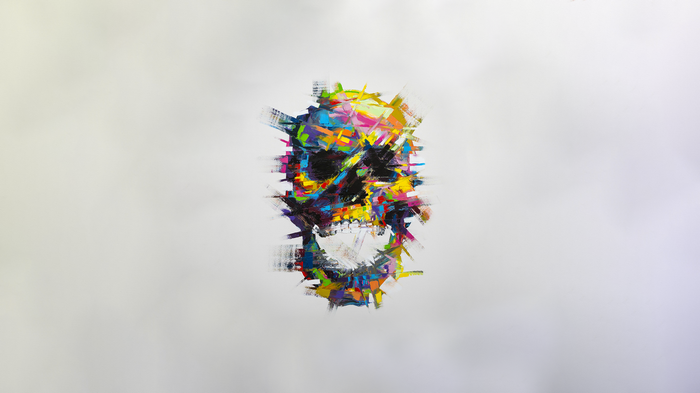 Abstract colorful skull art