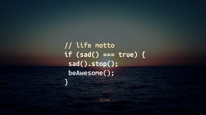 Code with life motto about being awesome