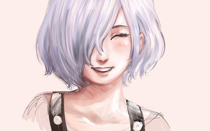 Touka Kirishima from Tokyo Ghoul smiling