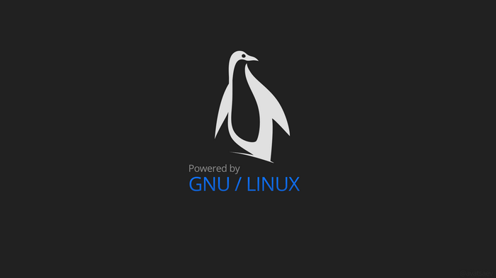 Powered by GNU / Linux with Tux the Penguin logo