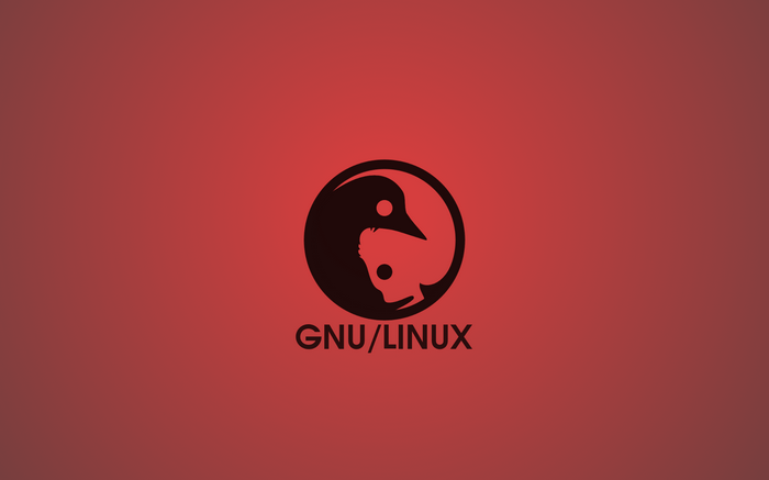 GNU/Linux logo with yin-yang design