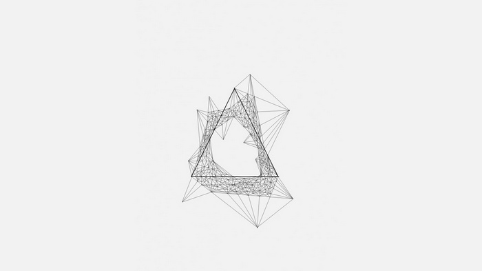 Abstract geometric triangle with interconnected lines