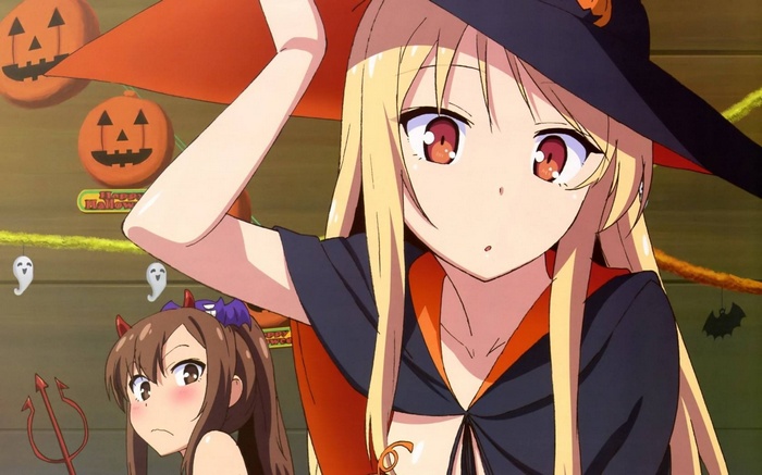 fan art, Halloween, Shiina Mashiro, Sakurasou no Pet na Kanojo, Aoyama Nanami, anime
