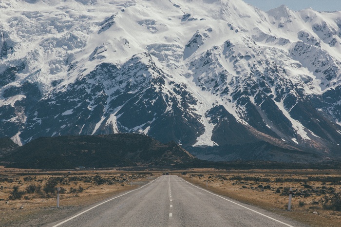 landscape, Aoraki  Mount Cook, New Zealand, mountains, nature, road
