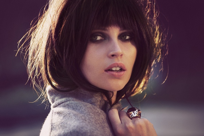Felicity Jones in a Grey Turtleneck