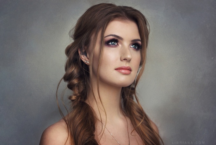 Portrait of a woman with braided hair