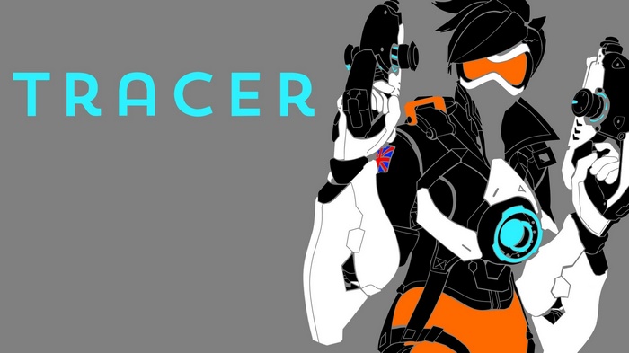 Tracer from Overwatch with Union Jack emblem