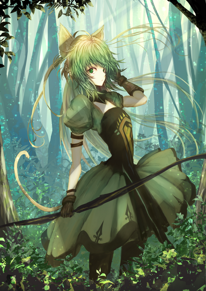 Atalanta from Fate/Grand Order in a forest