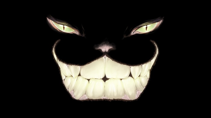 Cheshire Cat's Grinning Face in Darkness