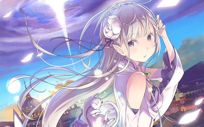 Emilia and Puck from Re:Zero