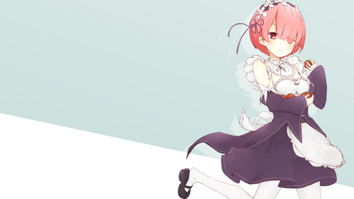Ram from Re:Zero holding tomatoes