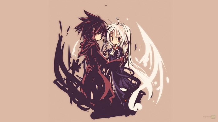 Couple with dark and light wings
