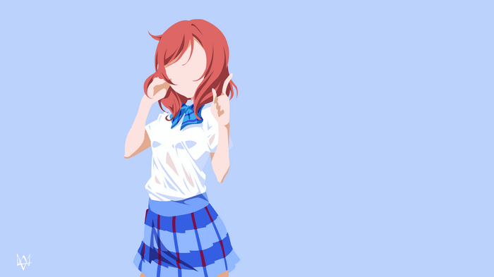 Nishikino Maki from Love Live! Minimalist Anime Art