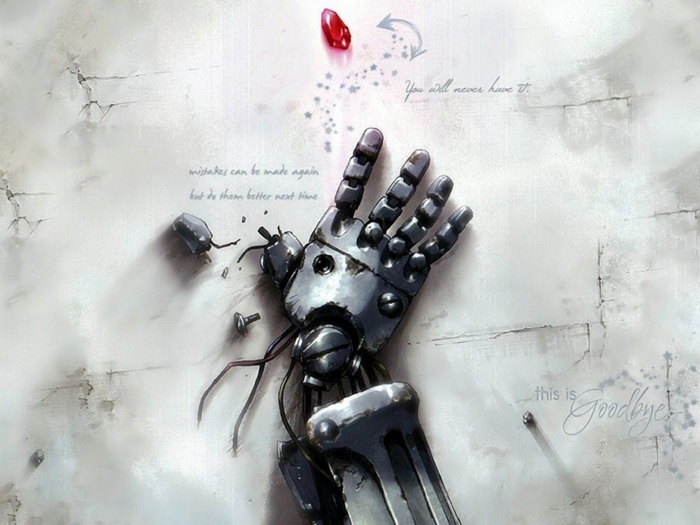 Full Metal Alchemist robotic hand and red gem