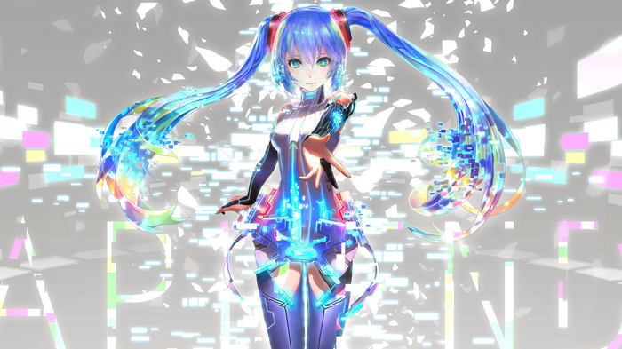 Hatsune Miku in a futuristic digital world