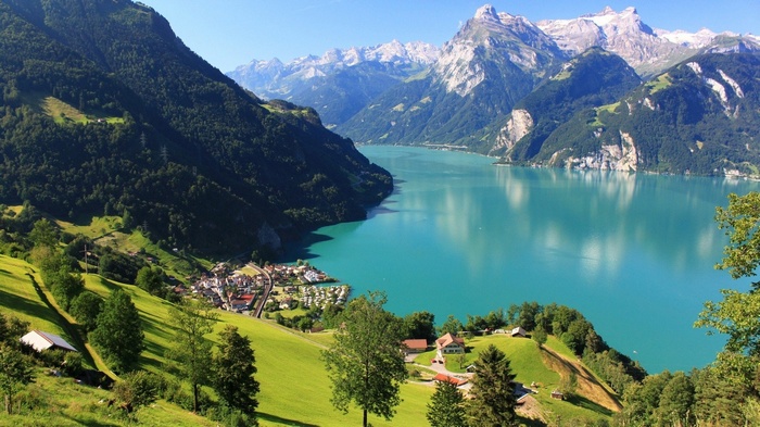 Lake Lucerne and Swiss Alps Landscape