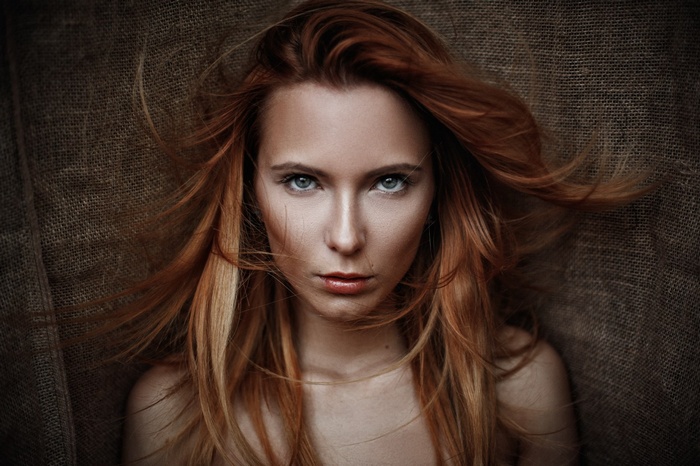 Portrait of Stefania Valentinovna Iodkovskaya with red hair