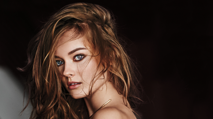 Monika Jagaciak with blue eyes and brunette hair