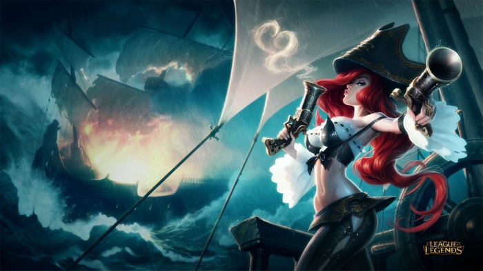 Miss Fortune in League of Legends during a storm