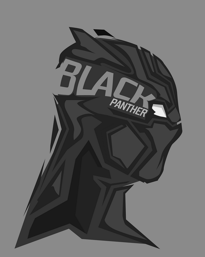 Black Panther Mask with "Black Panther" Text