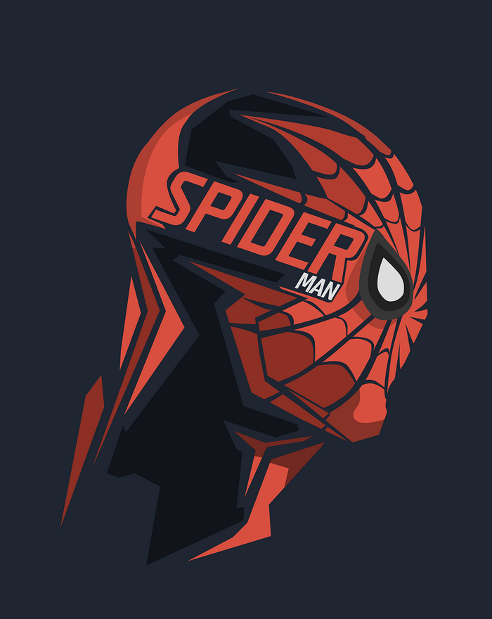 Spider-Man mask with text