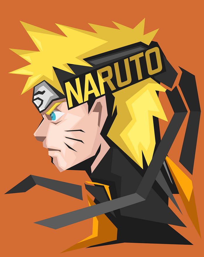 Naruto Uzumaki in a stylized anime portrait