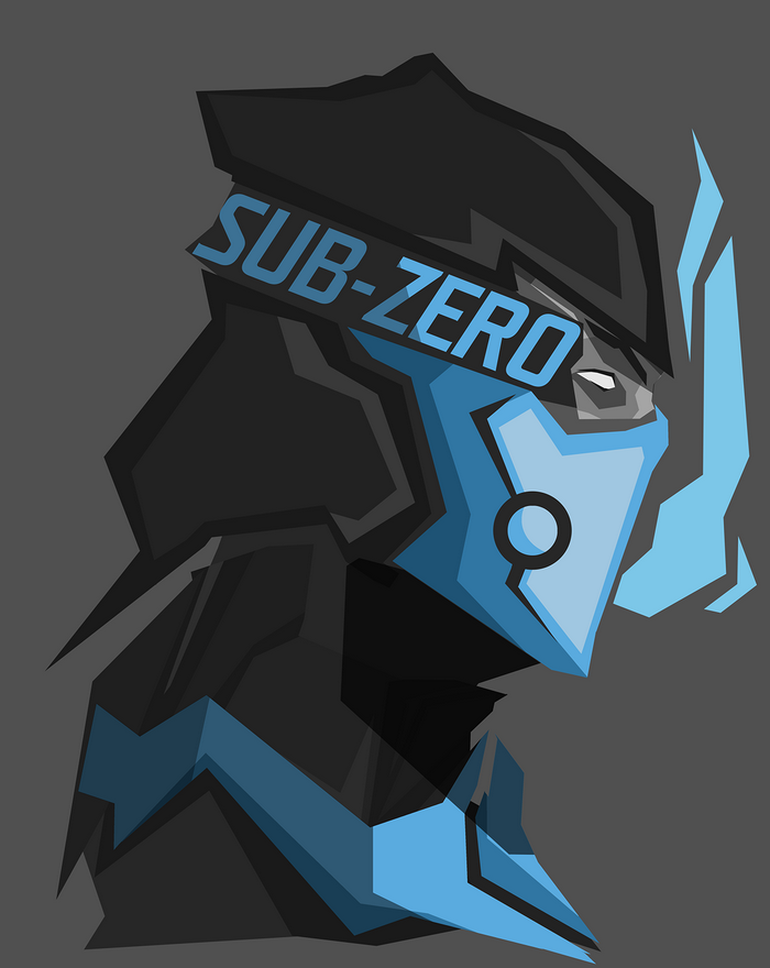Sub-Zero from Mortal Kombat in minimalist style