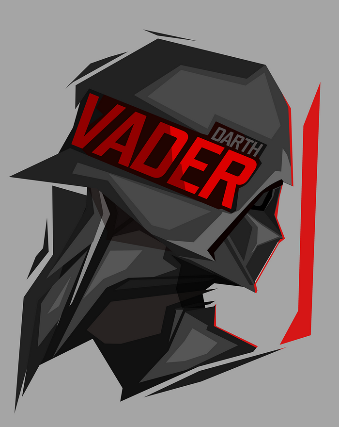 Darth Vader Artwork with Red Typography