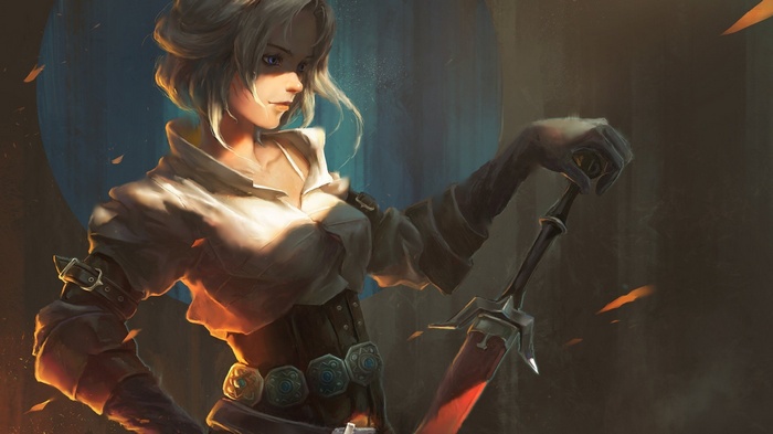 Ciri from The Witcher 3: Wild Hunt holding a sword