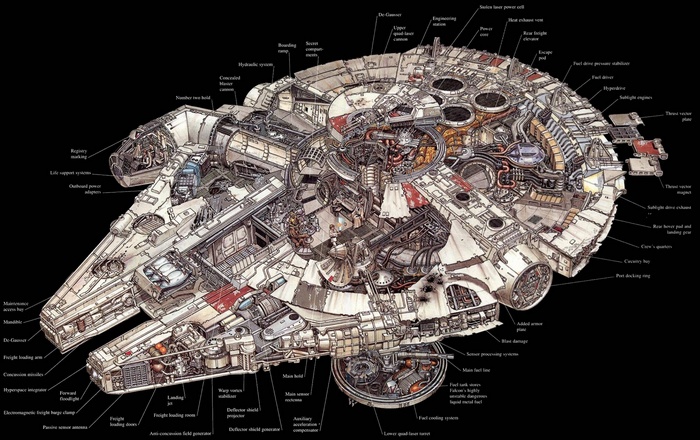 Millennium Falcon Cutaway Diagram
