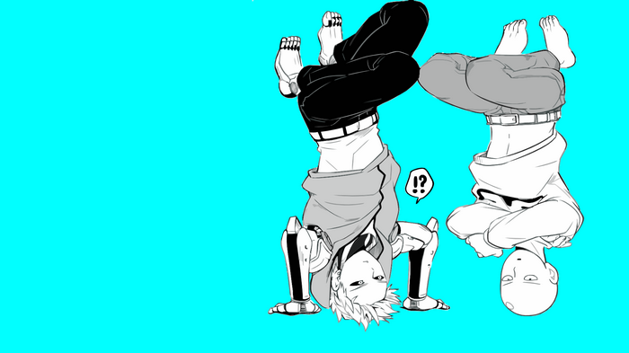 One-Punch Man characters doing handstands